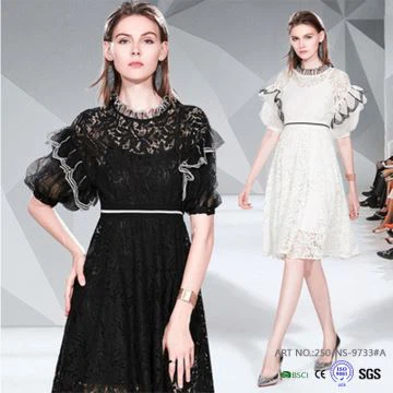 Blúndur Chiffon veislukjóll